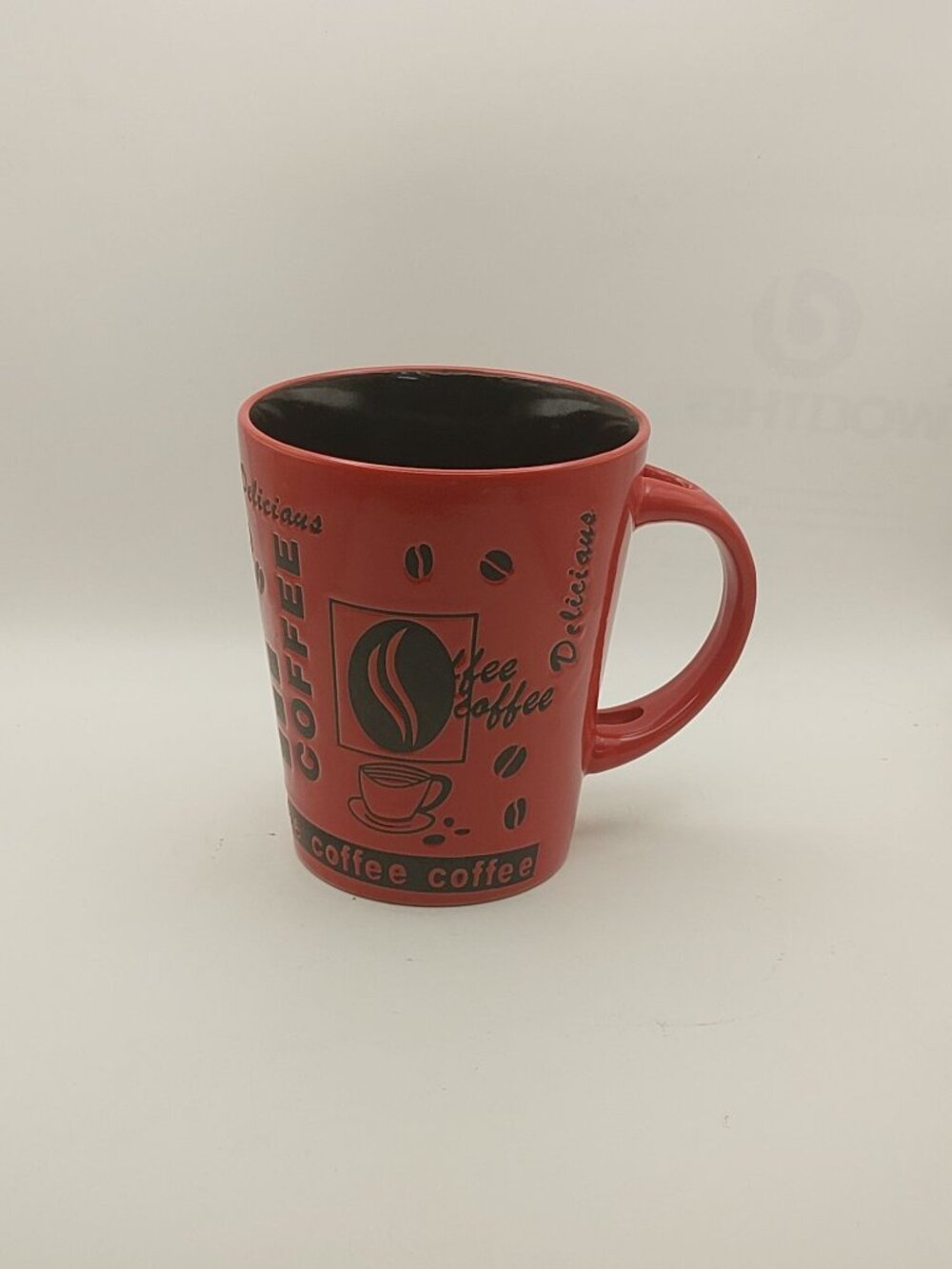 Vintage Red & Black Mr. Coffee Embossed Mug No Spoon